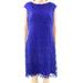 Lauren by Ralph Lauren NEW Blue Womens Size 14 Floral Lace Shift Dress