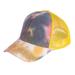 SANWOOD Baseball Cap Yellow,Outdoor Women Tie Dye Anti Sun Adjustable Cotton Baseball Cap Mesh Ponytail Hat