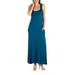 24/7 Comfort Apparel Women's Scoop Neck Sleeveless Maxi Dress with Pockets