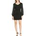 Allegra K Women's Metallic Sequin Long Sleeve V Neck Shiny Contrast Color Mini Dress