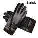 Winter Leather Gloves for Women, Wool Fleece Lined Warm Gloves L