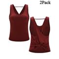 Workout Tank Tops for Women Yoga Tops Racerback Tank top Athletic Muscle Gym Cross Open Back Tank Shirts & Tops, 2 Pack Color Black,Rose Red,Gray,White/S-XL