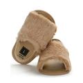 Cute Toddler Baby Girl Princess Fluffy Fur Sandals Slippers Crib Shoes 0-18M