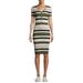 No Boundaries Short Sleeve Metallic Strip Dress