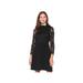 Brand - Lark & Ro Women's Long Sleeve Mixed Lace Dress, Black 8