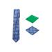 Men's Woven Medallion Regular Length Neck Tie with 2 Handkerchief Pocket Squares Hanky Set - Blue Navy Green