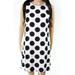 CeCe NEW Black White Womens Size 0 Polka-Dot Print Textured Shift Dress