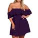 Sexy Dance Women Off Shoulder Dresses Plus Size Ruffle Sleeve Tops Hawaiian Backless Dress High Waist Mini Sundresses