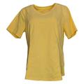 Denim & Co. Women's Top Sz M Textured Knit Short-Sleeve Yellow A374659