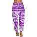 Sexy Dance Lounge Pants for Summer Women Relax Fit Harem Trouser Mid Waist Color Block Palazzo Trousers Pants Purple M(US 8-10)