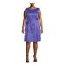 ANNE KLEIN Womens Purple Floral Sleeveless Jewel Neck Above The Knee Fit + Flare Dress Size 24W