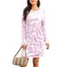 Avamo Womens Boho Beach Tunic Dress Long Sleeve Casual T Shirt Dress Ladies Holiday Tie Dye Gradient Smock Hem Dress Cocktail Party A Line Dress