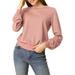 Allegra K Women's Lantern Sleeve Winter Retro Ribbed Pullover Sweaters