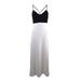 Jill Stuart Women's Colorblocked Double-Strap Gown (14, Black/Off-White)