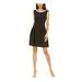 CONNECTED APPAREL Womens Black Embellished Sleeveless Jewel Neck Short Fit + Flare Party Dress Size 12