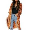 Colisha Women Kimono Vintage Floral Beach Cover Up Summer Loose Long Cardigan Blouse Tops