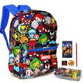 Marvel Kawaii Avengers Backpack Set Boys Girls Kids -- 6 Piece Marvel Superhero School Backpack Bag Set with Snack Box, Pencils, Bookmarks, Stickers and More (Marvel School Supplies)