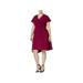 Anne Klein Womens Plus Crepe Fit & Flare Cocktail Dress