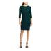 RALPH LAUREN Womens Green 3/4 Sleeve Cowl Neck Above The Knee Cocktail Dress Size 8P