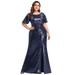 Ever-Pretty Womens Elegant Sequin High Split Evening Prom Party Dresses for Women 00928 Navy Blue US22