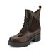DREAM PAIRS Women's Chunky Heel Ankle Boots Lace Up Outdoor Platform Combat Boots STRONG-1 BROWN Size 9