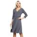 Long and Short Sleeve Wrap Dresses for women Reg and Plus Size Skater Swing Dress - Made in USA