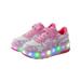 Wazshop Girls Boys Light up Athletic Sneaker LED USB Charging Roller Skate Shoes