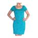 Tiana B. Womens Size Small Cap Sleeve Lace Sheath Dress, Turquoise