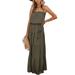 Maxi Dress for Women Elegant Strapless Tube Dress Summer Beach Party Smocked Dress Women Plain Sundress