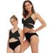 Mid-Ten Family Matching Swimwear Swimsuit Mother Daughter Women Kids Girl Two Piece Swimwear Beachwear Bathing Suit Swimsuits Swimming Costumes Bathing Suit Push Up Bra Padded Backless