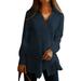 Women Autumn Long Sleeve V-Neck Cotton Side Buttons Irregular Hem Wrap Blouse Tops Shirt