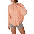 FREE PEOPLE Womens Orange Pocketed Long Sleeve Hooded Top Size XS