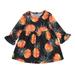 Actoyo Kids Baby Girls Long Sleeve Halloween Pumpkin Dress Costume Mini Skater Dresses