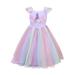 Little Girls Unicorn Costume Wedding Party Dress Up Clothes Rainbow Flower Pageant Princess Dress Ceremony Elegant Tutu