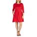 24/7 Women's Plus Size Comfort Apparel Perfect Fit and Flare Plus Size Pocket Dress