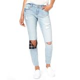 Dollhouse Rip & Repair Ankle Skinny Jeans Blue