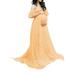 Sexy Dance Women's Off Shoulder Short Sleeve Maternity Maxi Dress Pregnant Lady photography lace trailing Gown for Photoshoot Apricot XL(US 12-14)