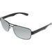 Ray-Ban Men's Polarized RB3522-006/82-64 Black Rectangle Sunglasses