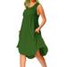 Niuer Basic Solid Color Sundress For Women Beach Vacation Casual Loose Tank Dress Soft Comfy Sleeveless T Shirt Dress