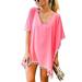 UKAP Women Bikini Cover Up Dress Swim Beach Bathing Swimsuit Baggy Tunic Tops T-Shirt Casual Smock Tunic Tops For Beachwear