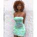 New Women's Sexy Bodycon Dresses Tie Dye Sexy Dress Strapless Sleeveless Dresses