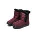 Daeful Winter Warm Duable Ladies Womens Lazy Boots Lightweight Side Zipper Watertight Snow Boots Anti-Skid Fluffy Boots