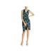 Black Halo Womens Nora Printed Faux-Wrap Cocktail Dress