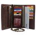 Brown Vintage Leather RFID Blocking Men's Biker Long Trifold Chain Wallet