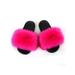 Womens Fur Slides Fluffy Slides faux fur slides Furry Open toe Slippers Size US