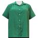 A Personal Touch Women's Plus Size Short Sleeve Button-Up Print Blouse with Pleats - Kelly Dots - 6X