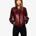 Women Sequin Coat Bomber Jacket Long Sleeve Zipper Streetwear Casual Loose Glitter Outerwear