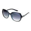 Womens 90s Jewel Chain Buckle Rectangle Butterfly Sunglasses Black Blue Gradient