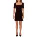 Aqua Womens Velvet Puff Sleeve Party Dress