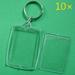 10 Pcs Keychain Key Chain Rings Blank Clear Transparent Acrylic Picture Frames 32X46mm Lockets